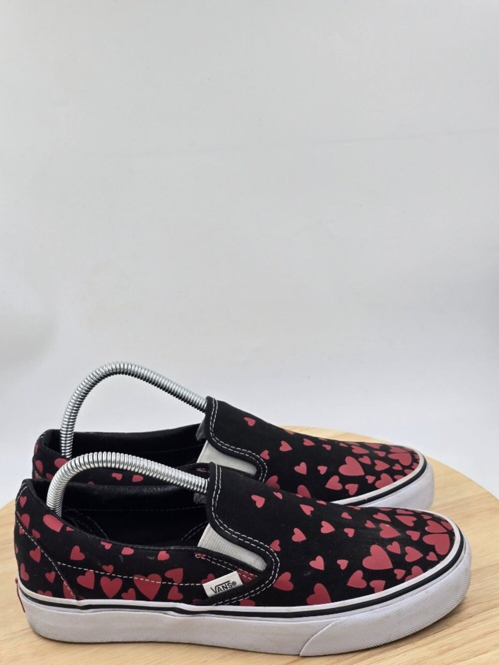 Vans Classic Slip On Valentines Hearts Skateboarding Casual Womens Sneakers 9